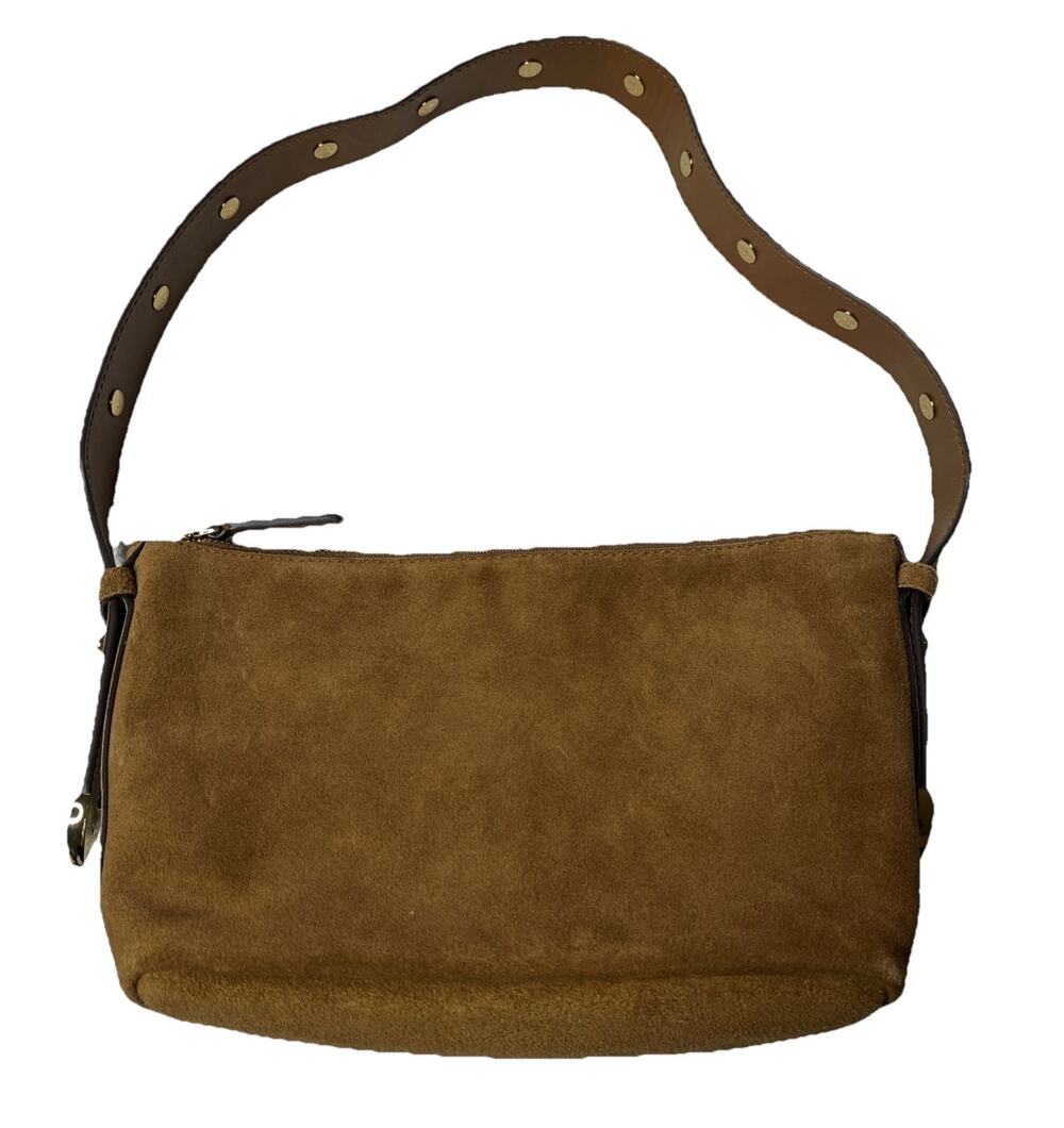 Madewell Brown Suede Leather Slouchy Gold Hardware Hobo Handbag Purse